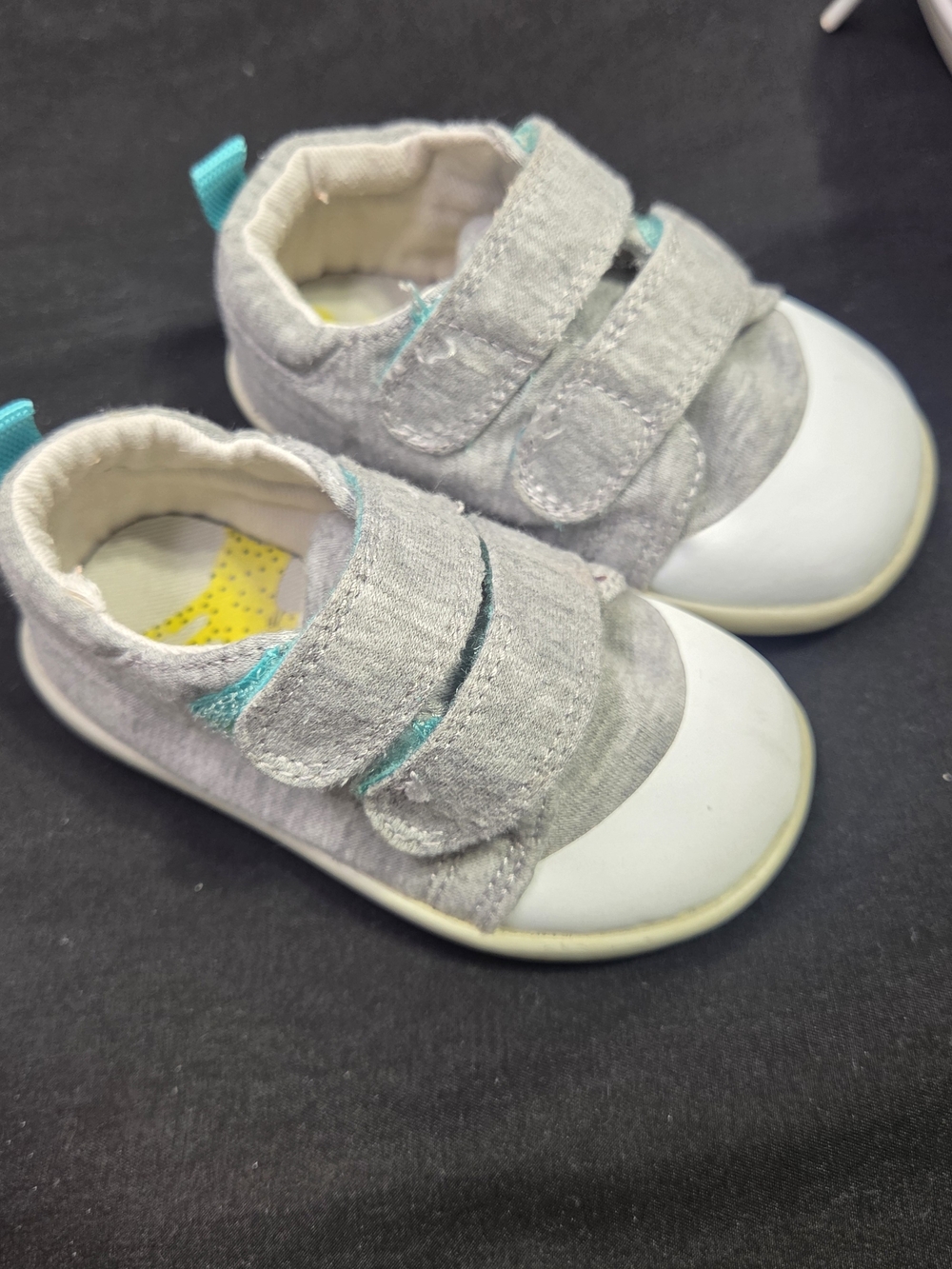 Ten Little First Walkers Heather Gray Velcro Sneakers Baby Toddler Size US 5